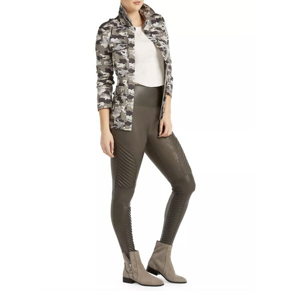 SPANX Faux Leather Moto Black Leggings, size Small - Picture 3 of 13